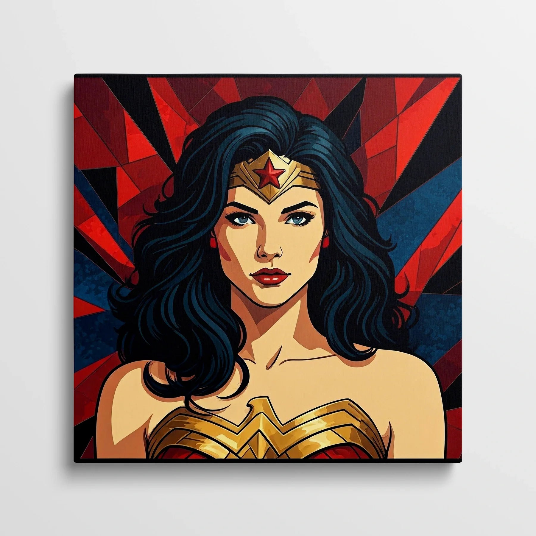 Tablou Modern - Portret Geometric Wonder Woman - vedere din fata