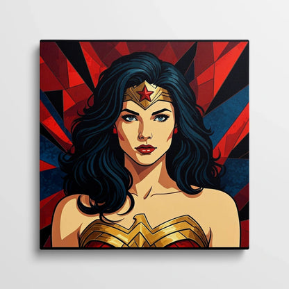 Tablou Modern - Portret Geometric Wonder Woman - vedere din fata