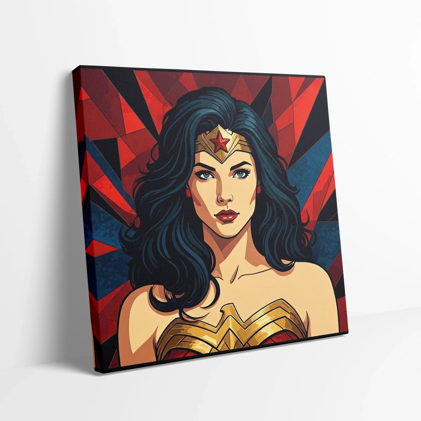 Tablou Modern - Portret Geometric Wonder Woman - vedere din lateral