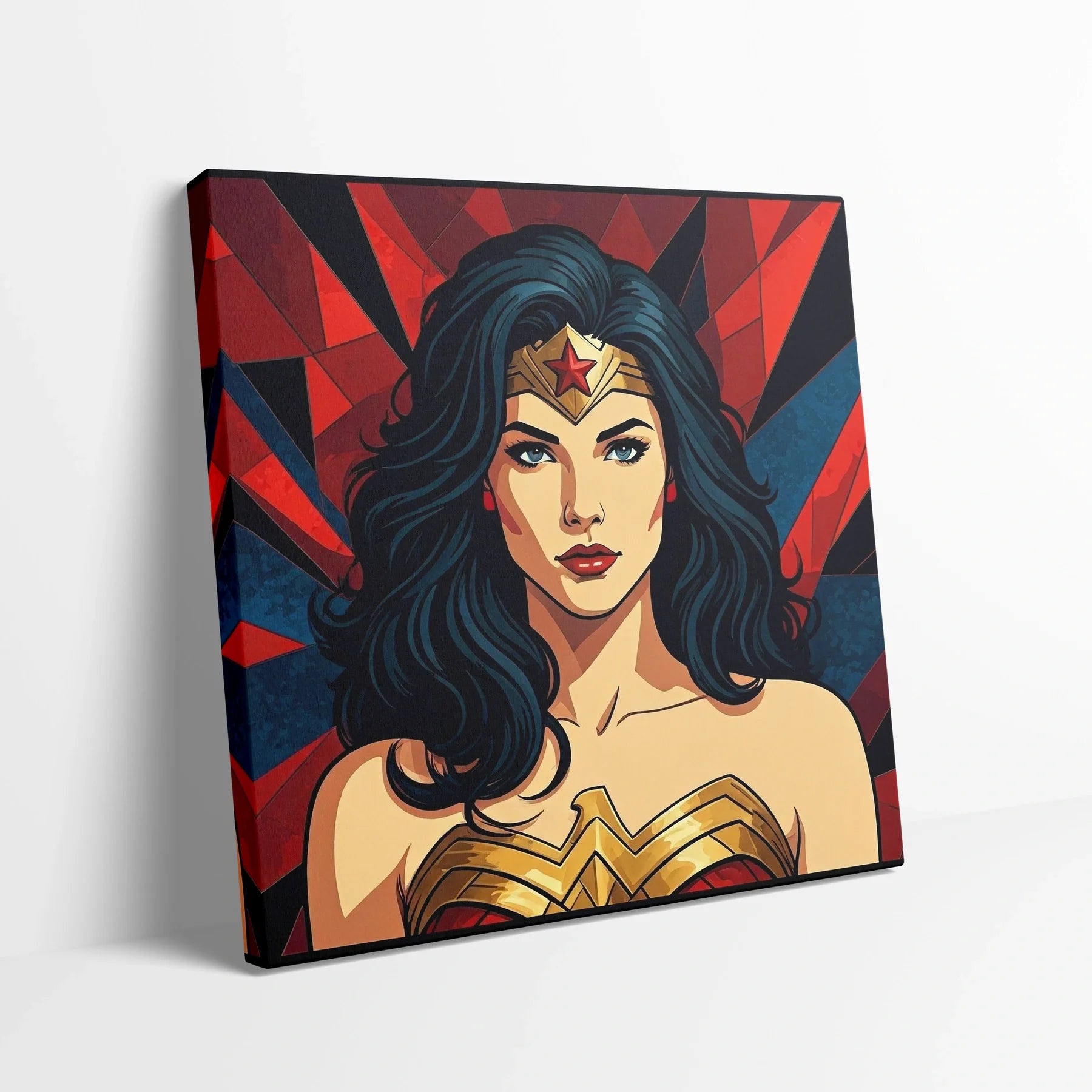 Tablou Modern - Portret Geometric Wonder Woman - vedere din lateral