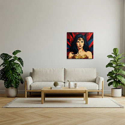 Tablou Modern - Portret Geometric Wonder Woman - vedere living