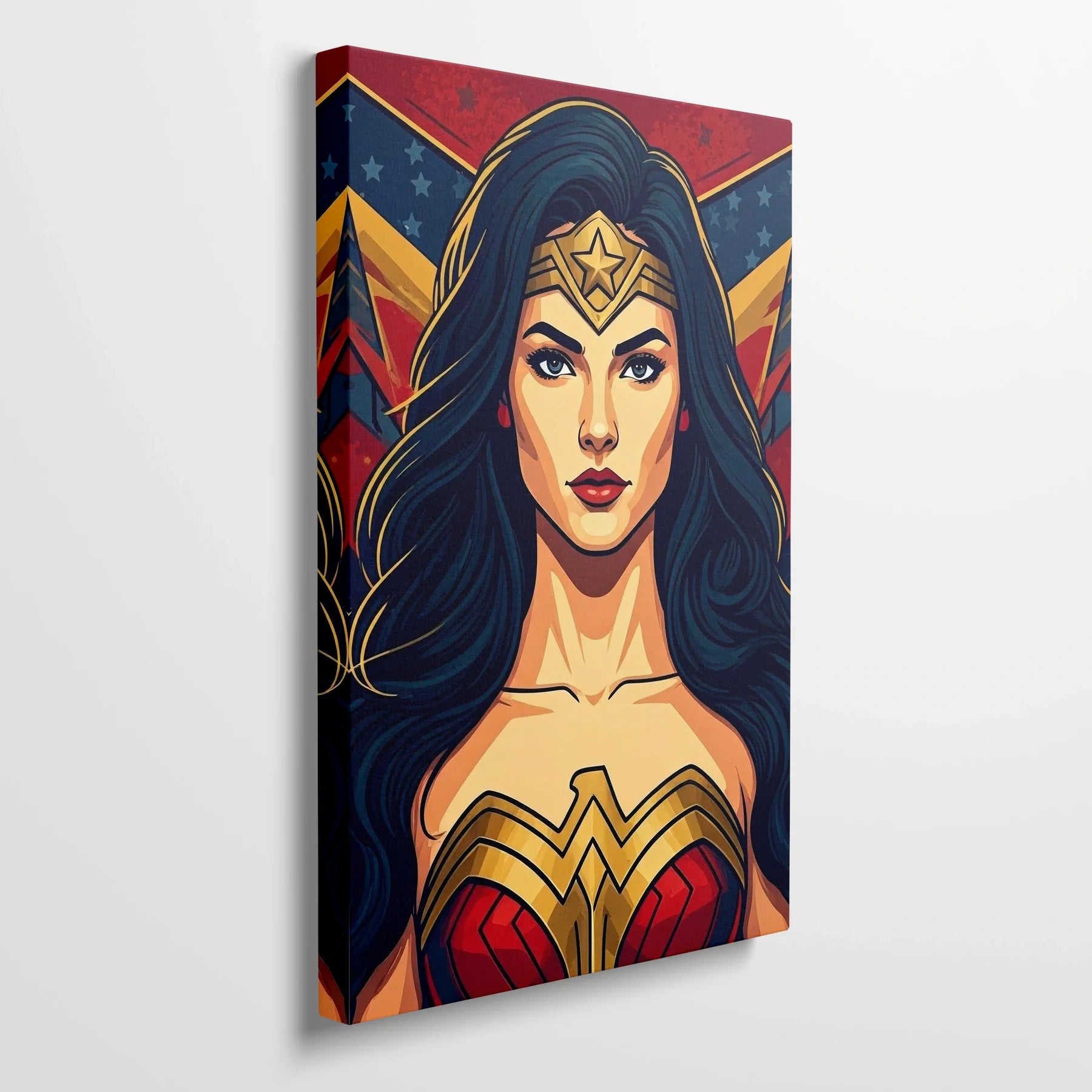 Tablou Modern - Portret Geometric de Supereroi - vedere din lateral