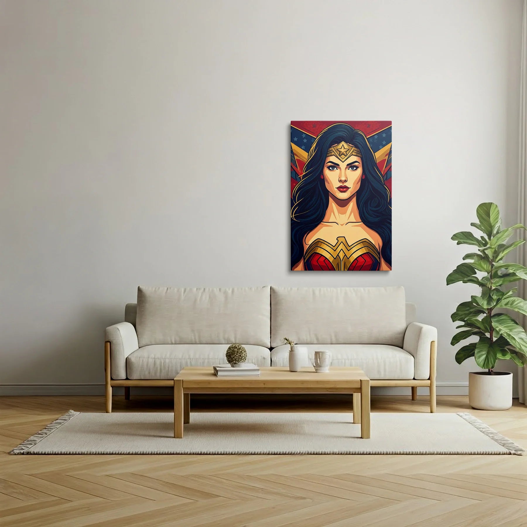 Tablou Modern - Portret Geometric de Supereroi - vedere living