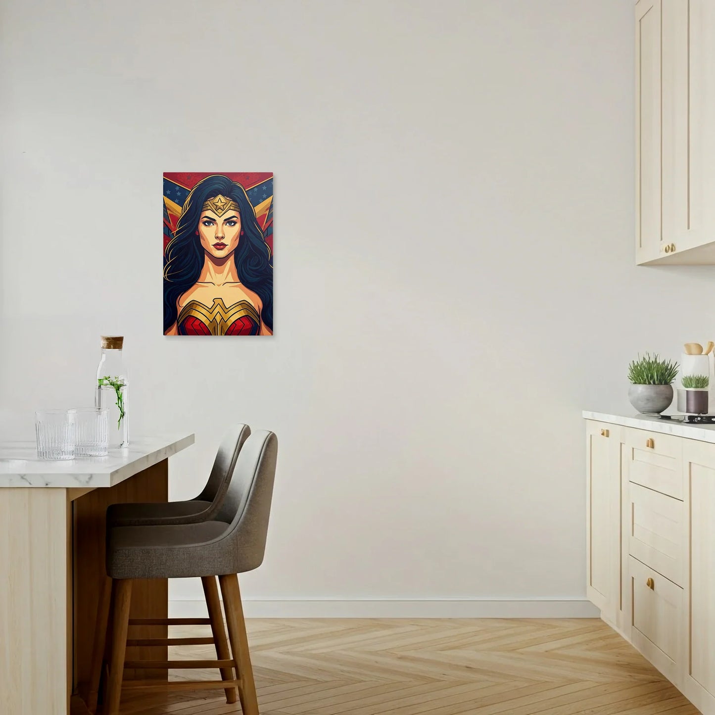 Tablou Modern - Portret Geometric de Supereroi - vedere bucatarie
