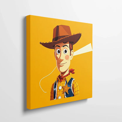 Tablou Modern - Portret Geometric Viu Pentru Copii - vedere din lateral sprijinit perete