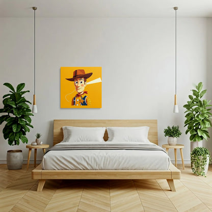 Tablou Modern - Portret Geometric Viu Pentru Copii - vedere dormitor