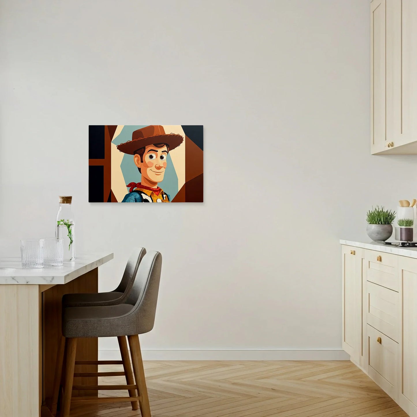 Tablou Modern - Portret Geometric Îndrăzneț Pentru Copii - vedere bucatarie