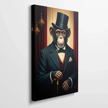 Tablou Modern - Portret Geometric Al Maimuței Aristocrate - vedere din lateral