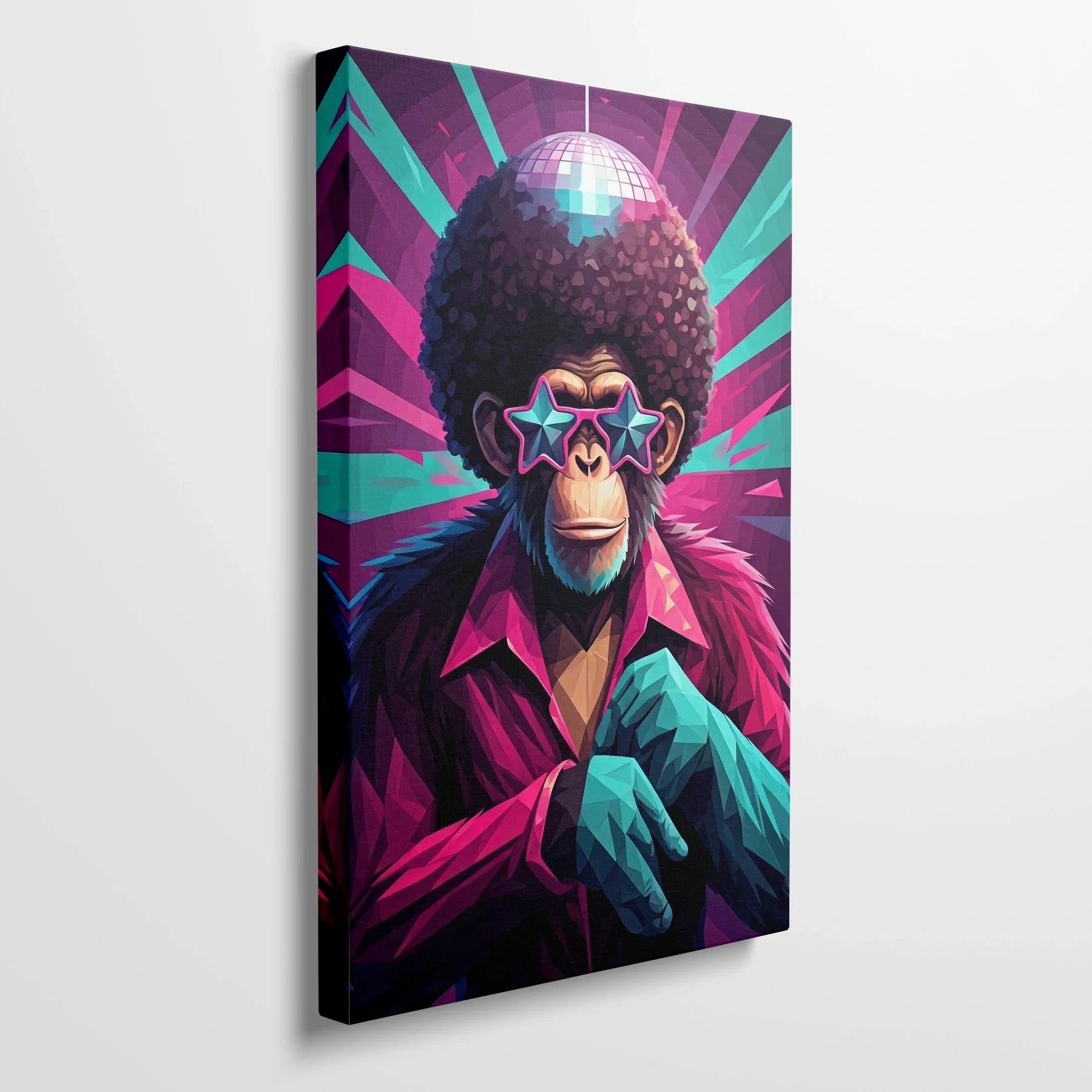 Tablou Modern - Portret Geometric cu Maimuță - vedere din lateral