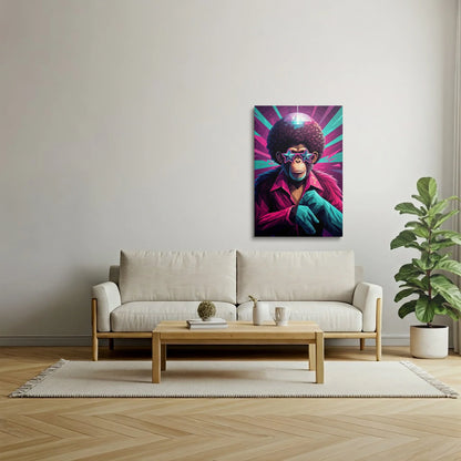 Tablou Modern - Portret Geometric cu Maimuță - vedere living