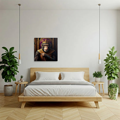 Tablou Modern - Maimuță Regală în Stil Cubist - vedere dormitor