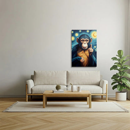 Tablou Modern - Portret Geometric de Maimuță 7 - vedere living
