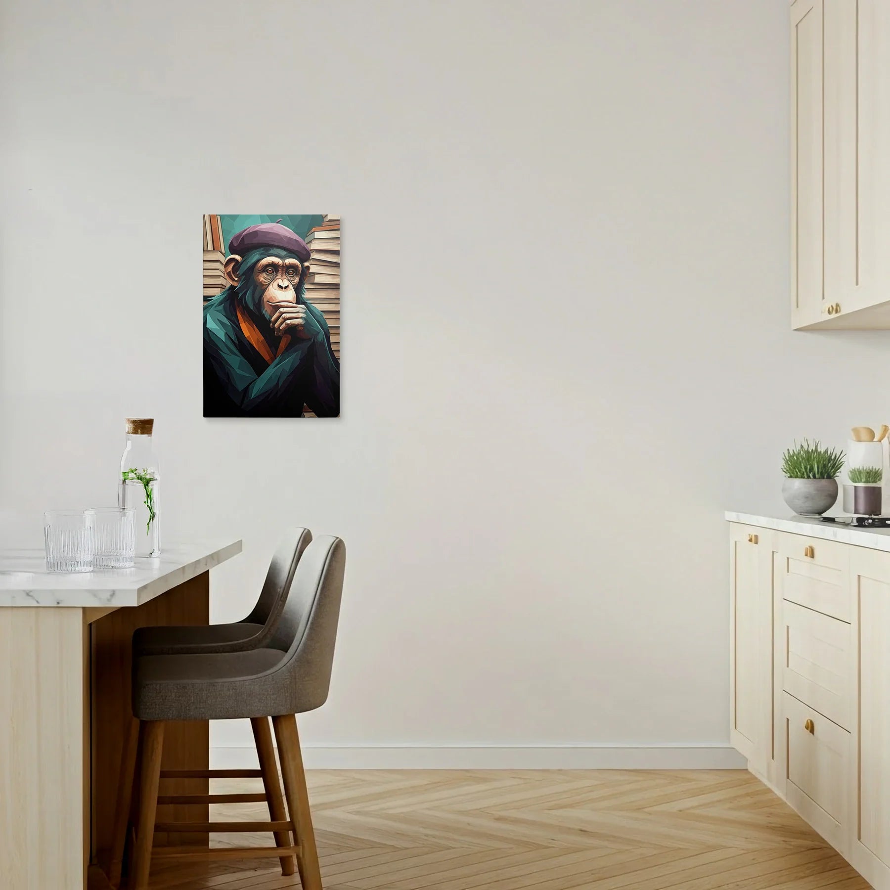 Tablou Modern - Portret Geometric de Maimuță 10 - vedere bucatarie