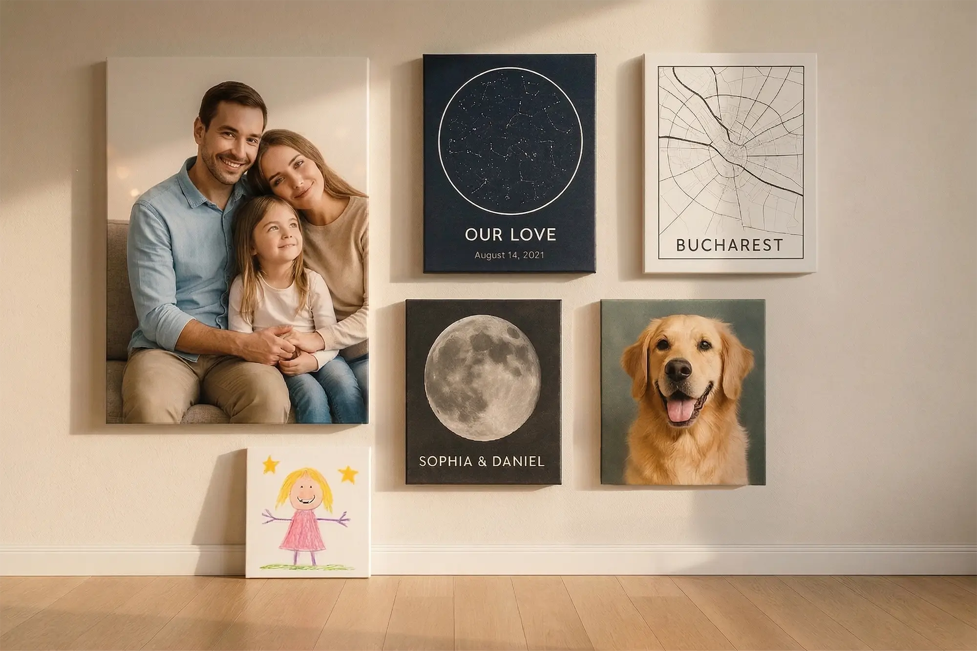 modele tablouri canvas personalizate pe perete