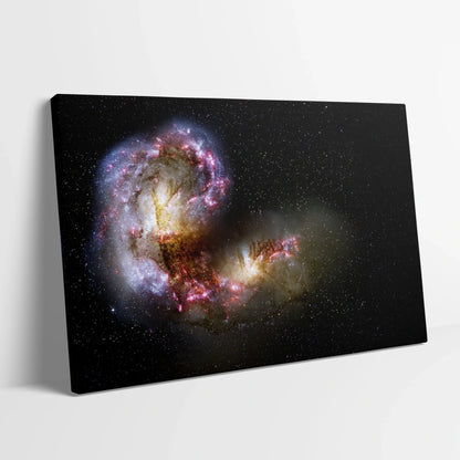 Tablou Peisaje - Galaxii în Universul Infinit - vedere din lateral sprijinit perete