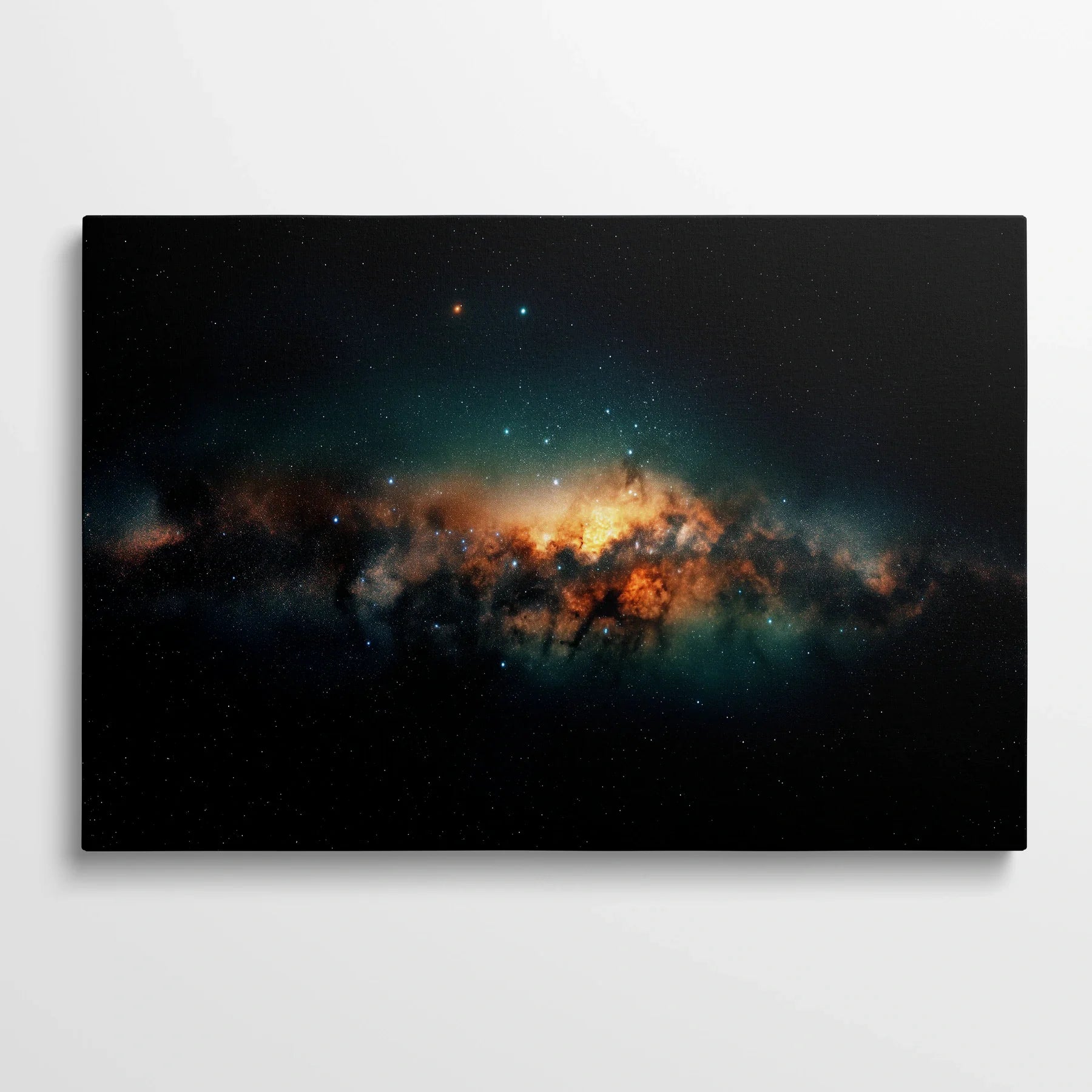 Tablou Peisaje - Galaxii Colorate în Noaptea Cosmică - vedere din fata
