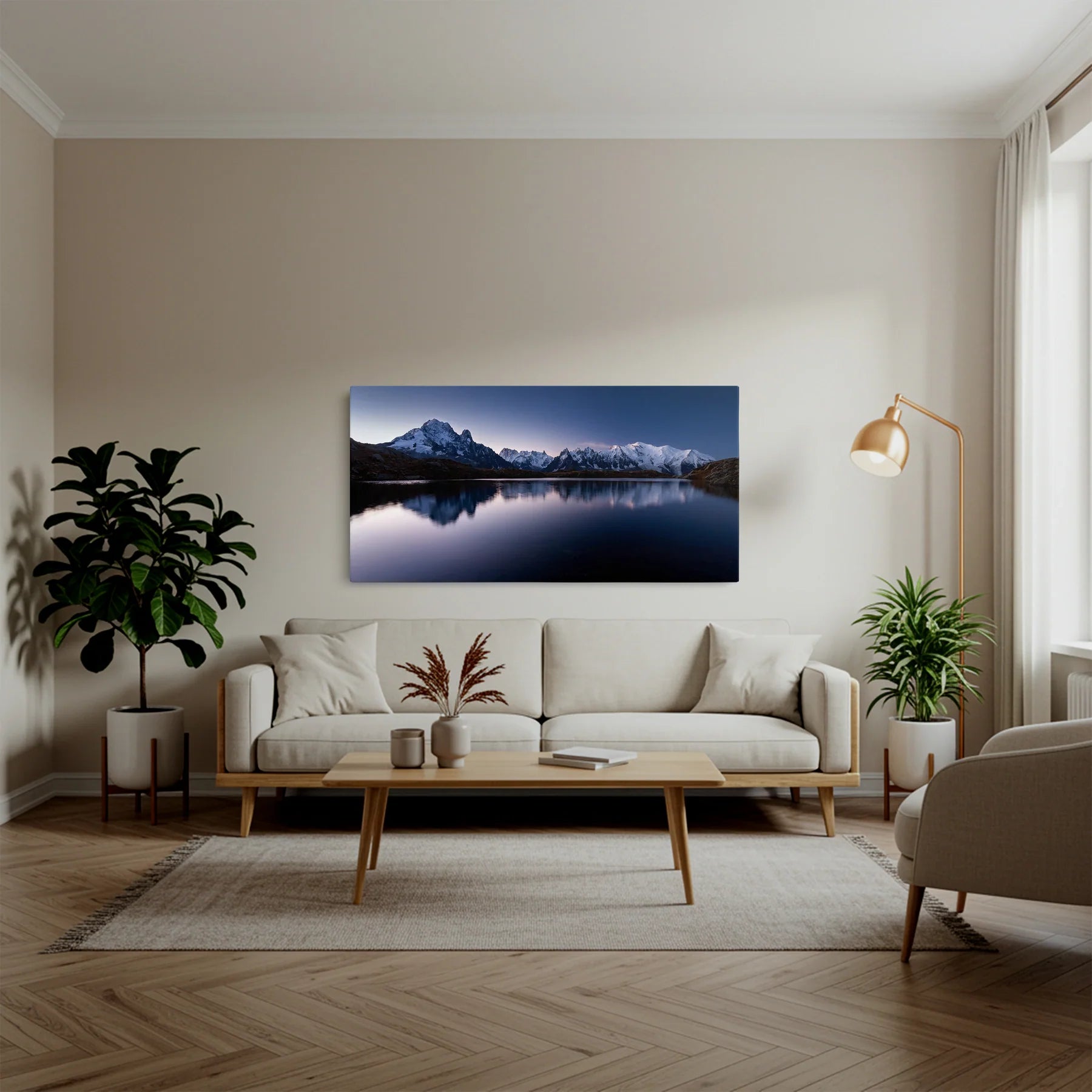 Tablou Peisaje - Reflexii Montane Romantice - vedere living 1
