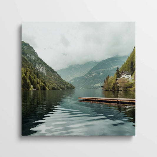 Tablou Peisaje - Lac Alpin Serene - vedere din fata