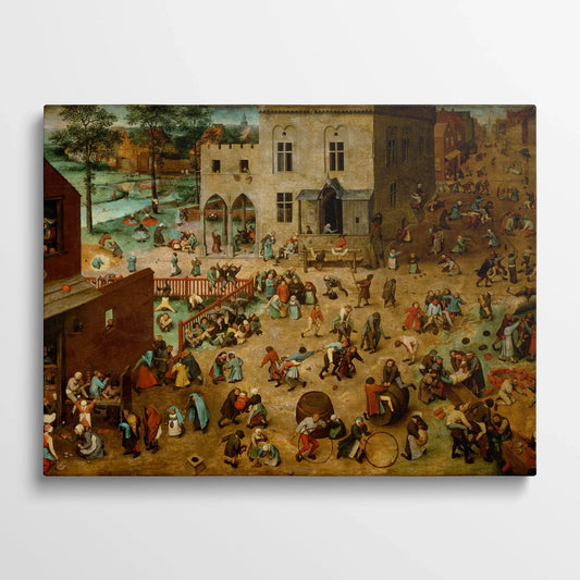 Tablou picturi celebre - Jocuri de copii, P. Bruegel - vedere din fata