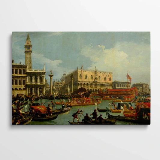 Tablou picturi celebre - Întoarcerea bucintorului la Molo, Canaletto - vedere din fata