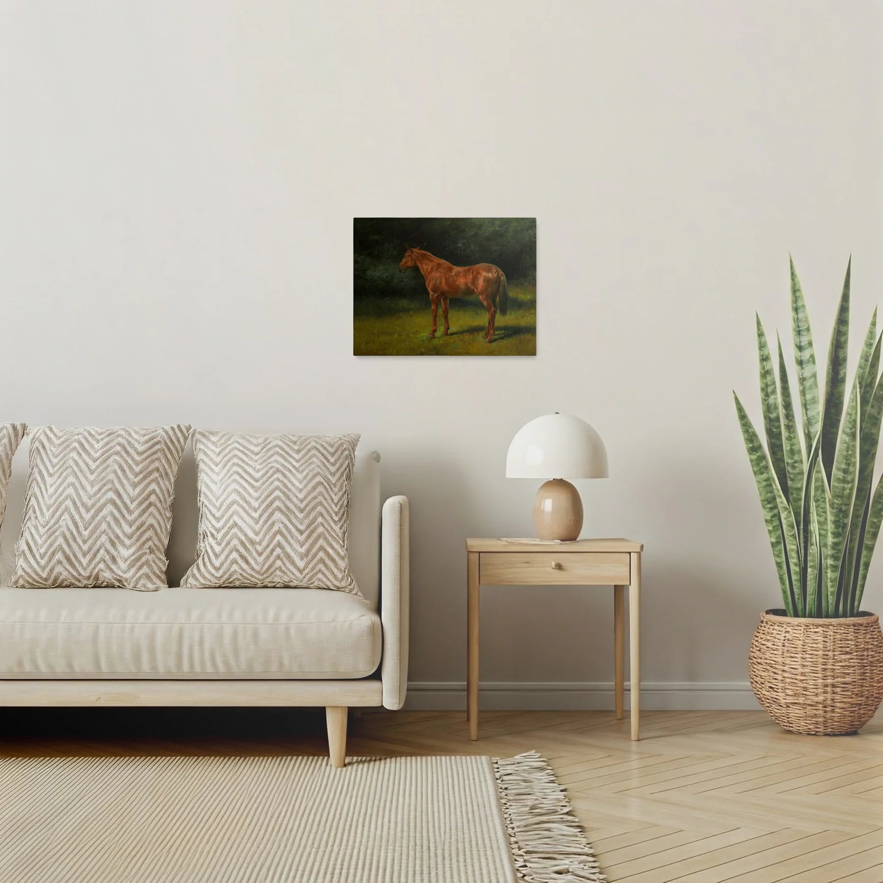 Tablou picturi celebre - Cal roșu, R. Bonheur - vedere living