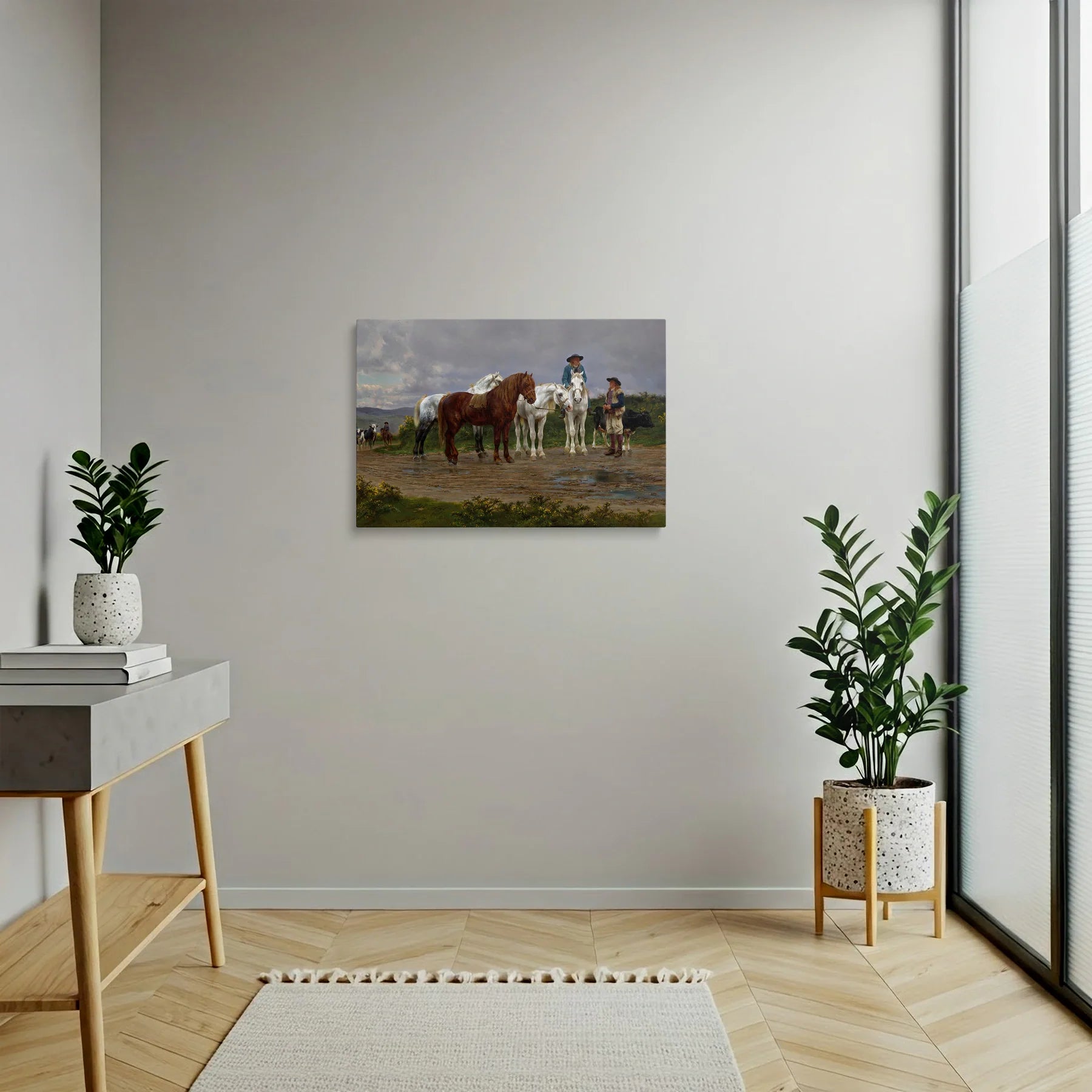 Tablou picturi celebre - Țăranii din Pirinei, catre târg, R. Bonheur - vedere hol