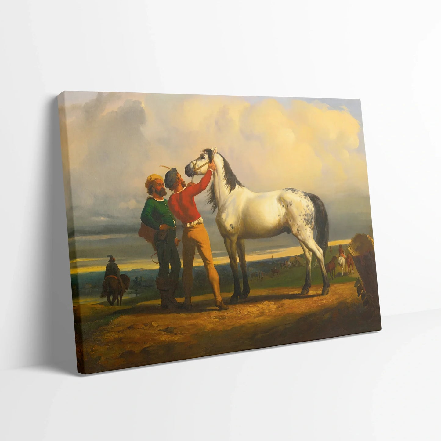 Tablou picturi celebre - Calul gri (La târgul cailor), R. Bonheur - vedere din lateral sprijinit perete