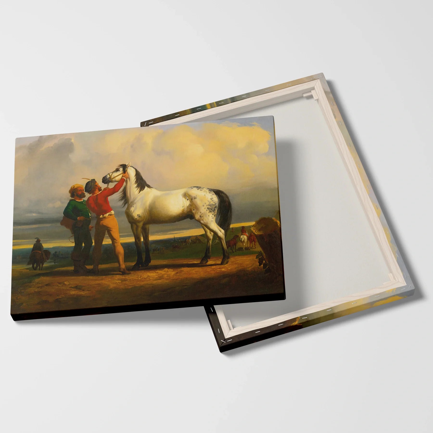Tablou picturi celebre - Calul gri (La târgul cailor), R. Bonheur - vedere fata verso