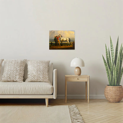 Tablou picturi celebre - Calul gri (La târgul cailor), R. Bonheur - vedere living