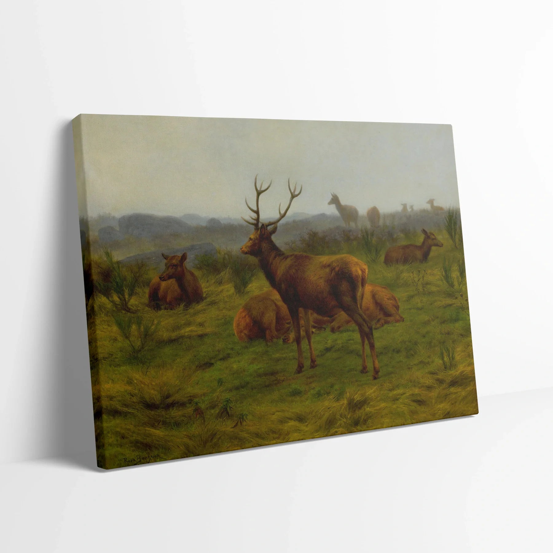 Tablou picturi celebre - Monarhul turmei, R. Beaugrand - vedere din lateral sprijinit perete