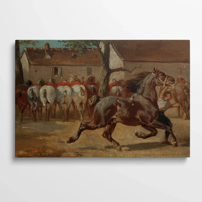 Tablou picturi celebre - Alergând un cal, R. Bonheur - vedere din fata