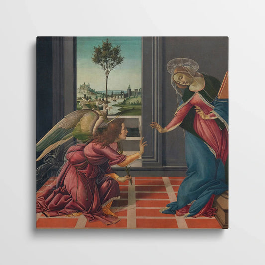 Tablou picturi celebre - Anunțul Fecioarei, Botticelli - vedere din fata
