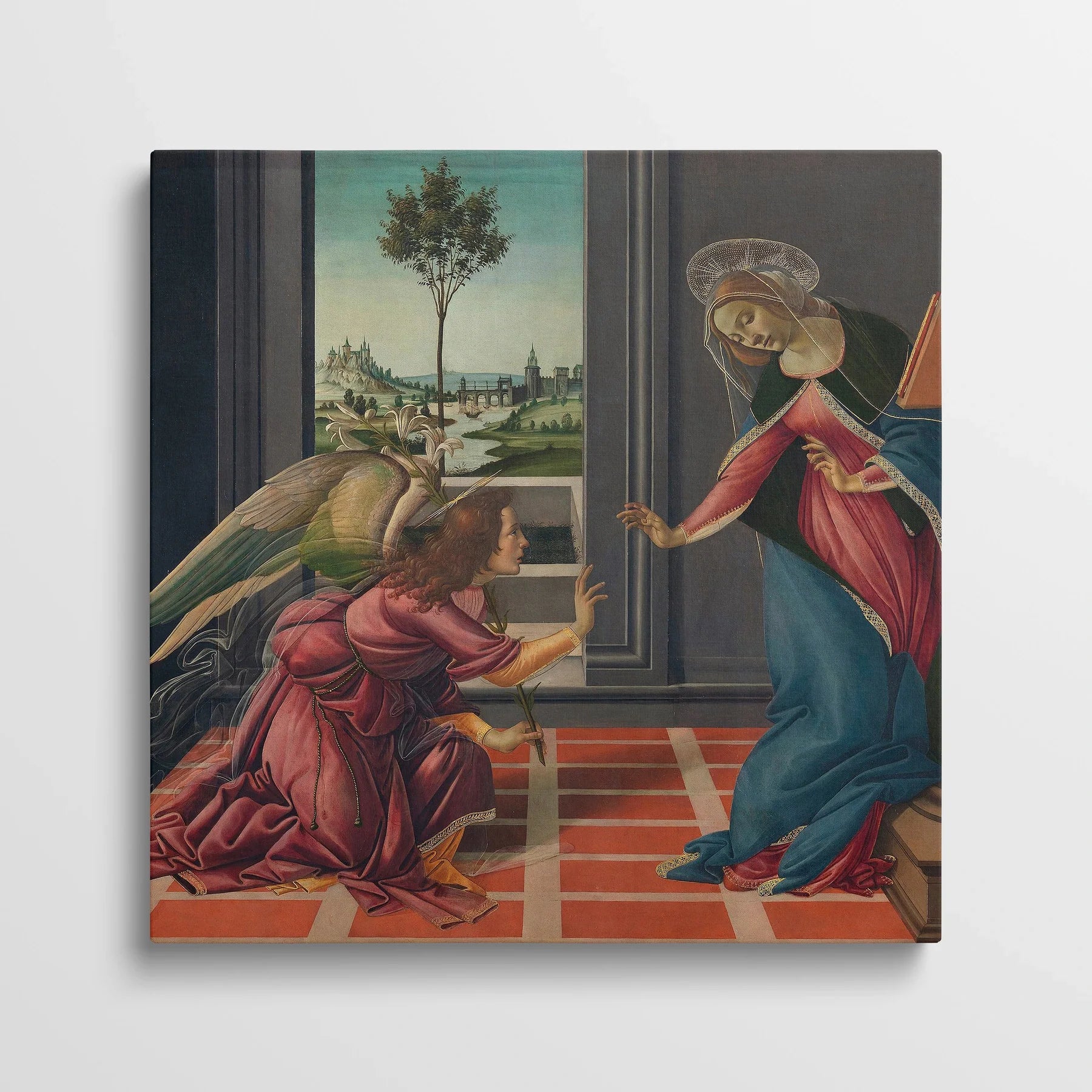 Tablou picturi celebre - Anunțul Fecioarei, Botticelli - vedere din fata