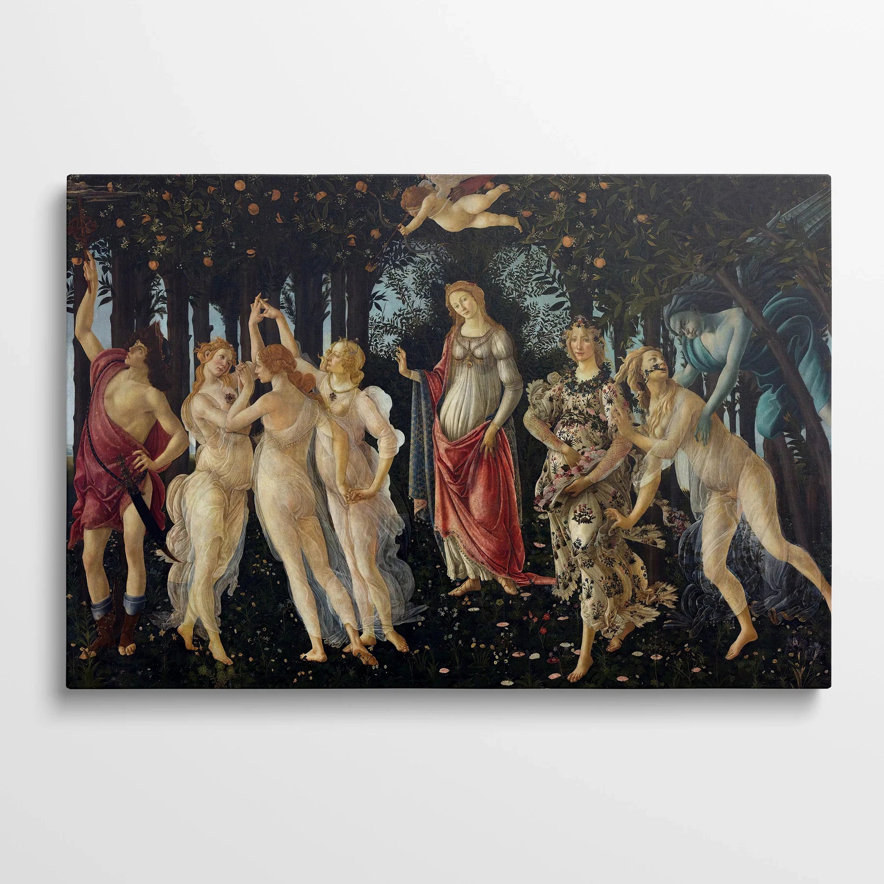 Tablou picturi celebre - Primăvara, Botticelli - vedere din fata
