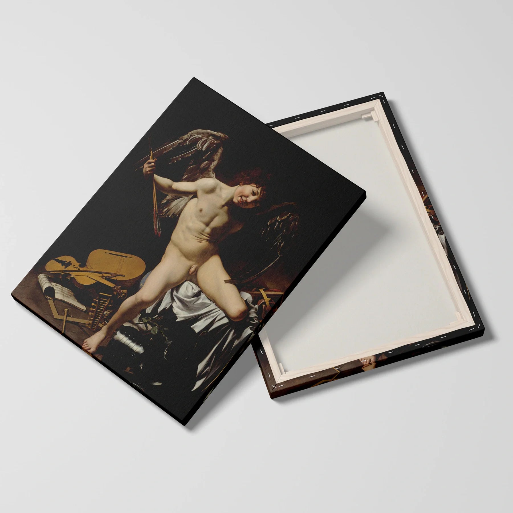 Tablou picturi celebre - Iubirea invinge totul, Caravaggio - vedere fata verso