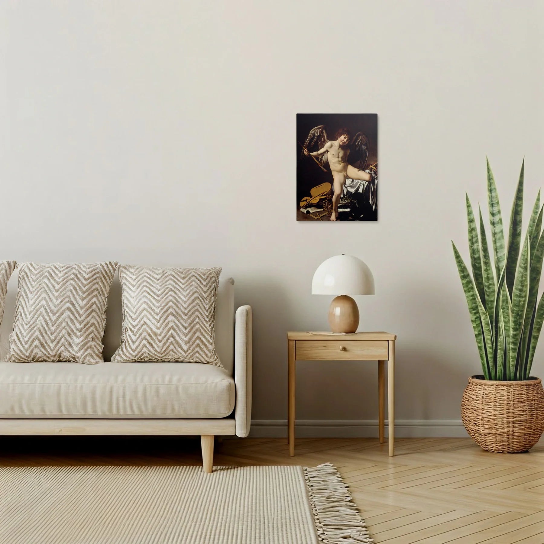 Tablou picturi celebre - Iubirea invinge totul, Caravaggio - vedere living