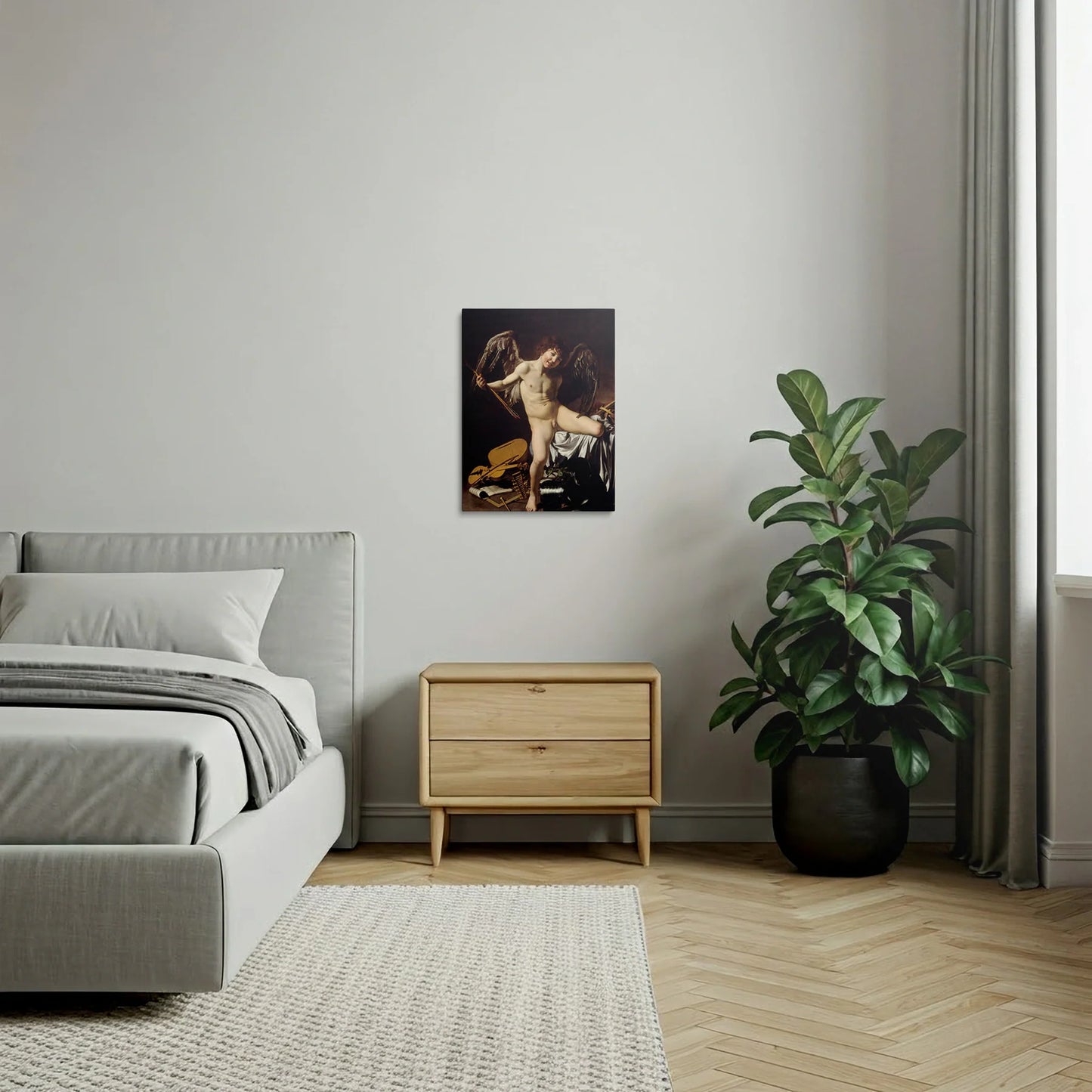 Tablou picturi celebre - Iubirea invinge totul, Caravaggio - vedere dormitor