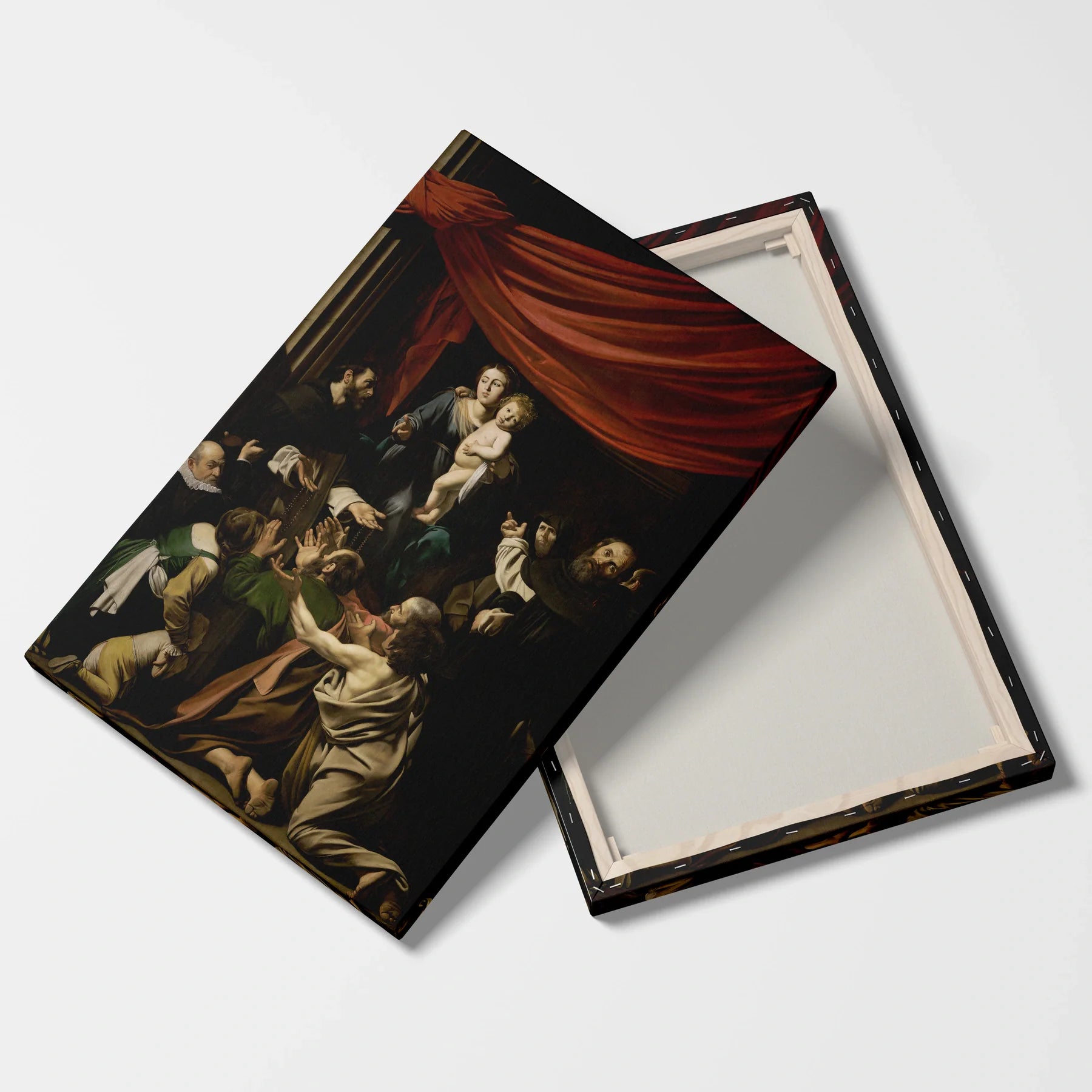 Tablou picturi celebre - "Madona Rozariului", Caravaggio - vedere fata verso