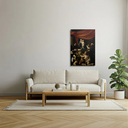 Tablou picturi celebre - "Madona Rozariului", Caravaggio - vedere living