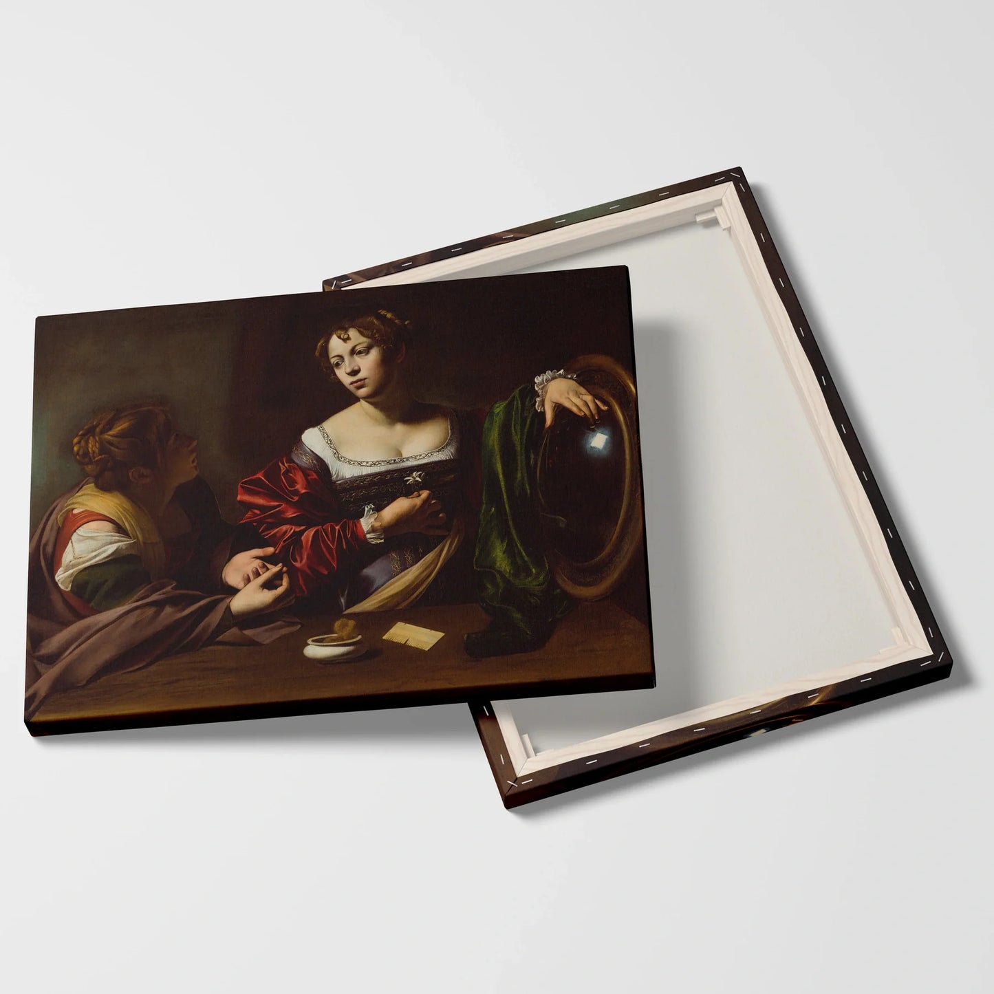 Tablou picturi celebre - Marta și Maria Magdalena, Caravaggio - vedere fata verso
