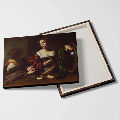 Tablou picturi celebre - Marta și Maria Magdalena, Caravaggio - vedere fata verso