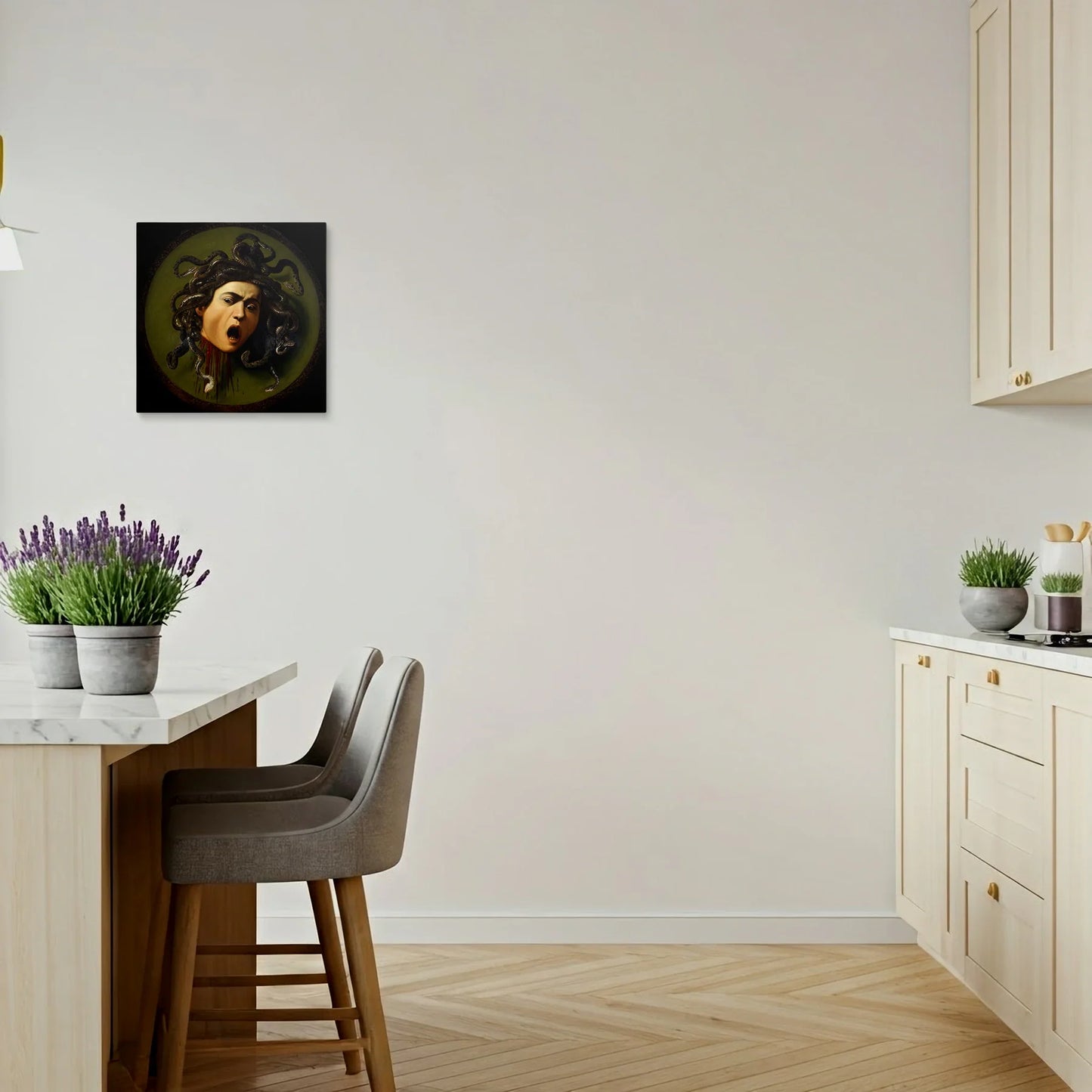 Tablou picturi celebre - Medusa, Caravaggio - vedere bucatarie
