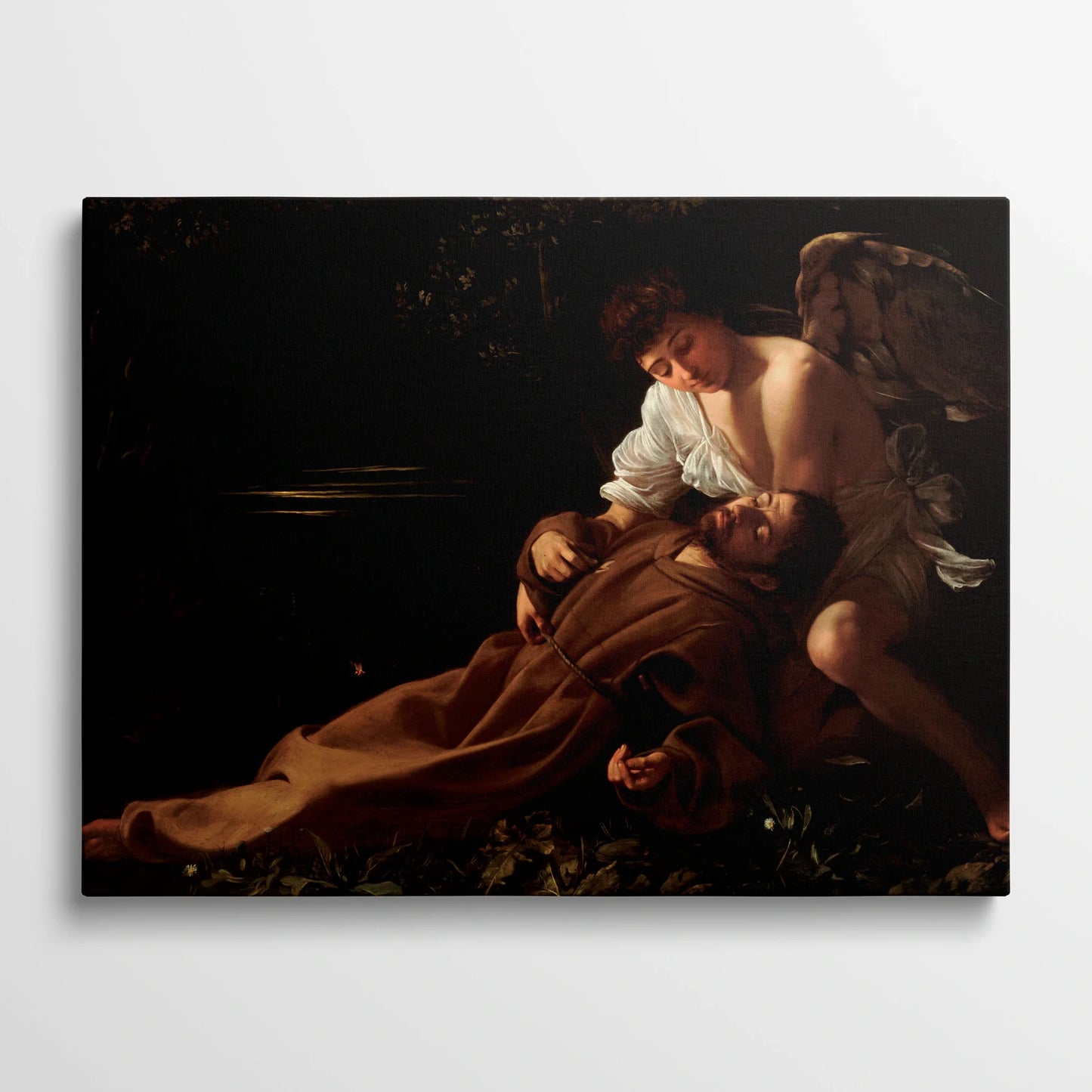 Tablou picturi celebre - Sf. Francisc din Assisi în extaz, Caravaggio - vedere din fata