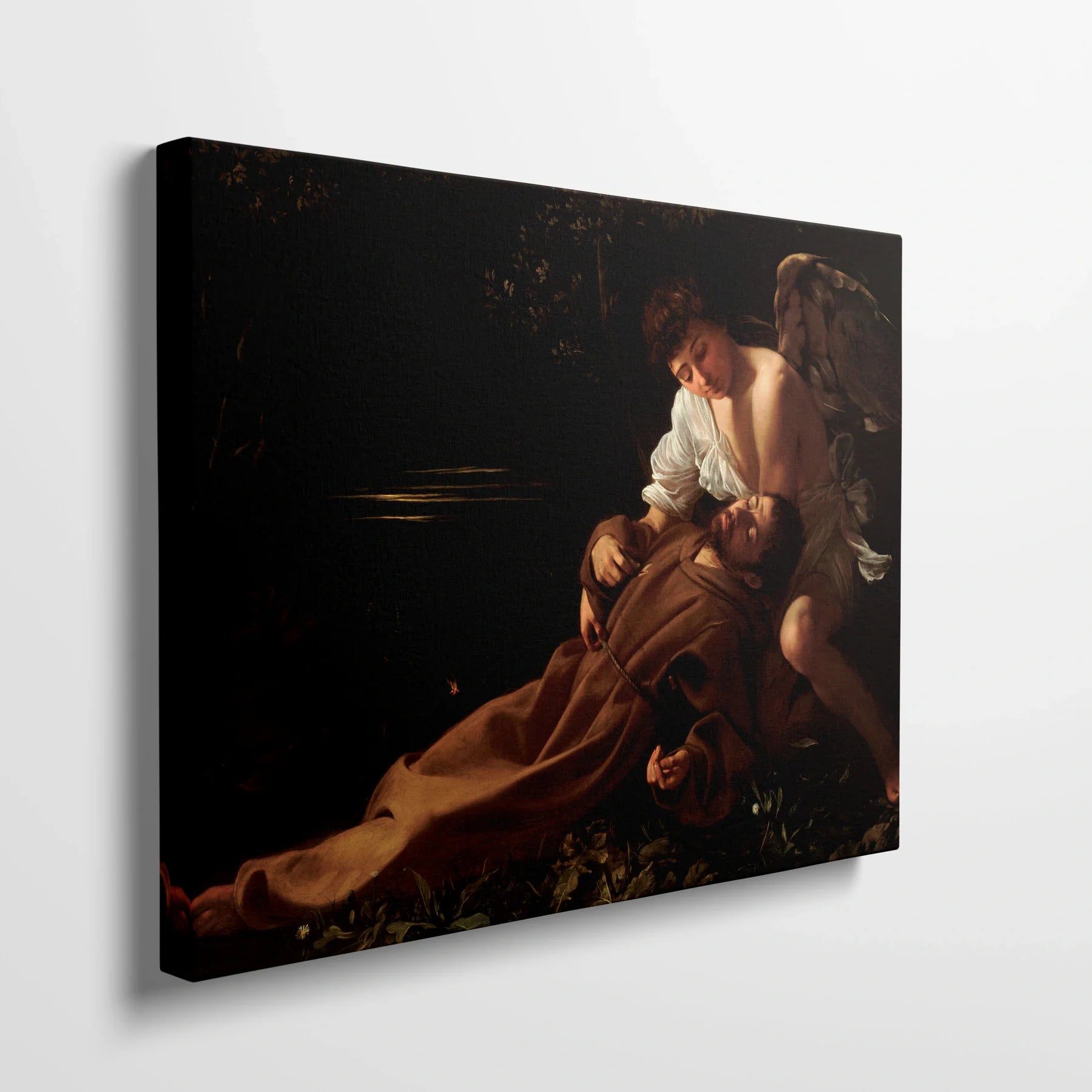 Tablou picturi celebre - Sf. Francisc din Assisi în extaz, Caravaggio - vedere din lateral