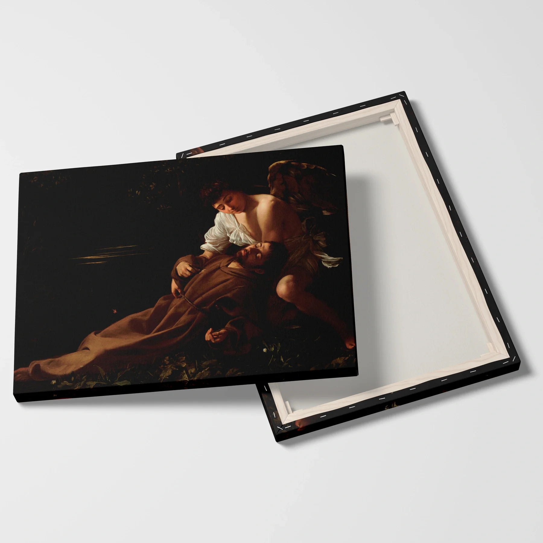 Tablou picturi celebre - Sf. Francisc din Assisi în extaz, Caravaggio - vedere fata verso