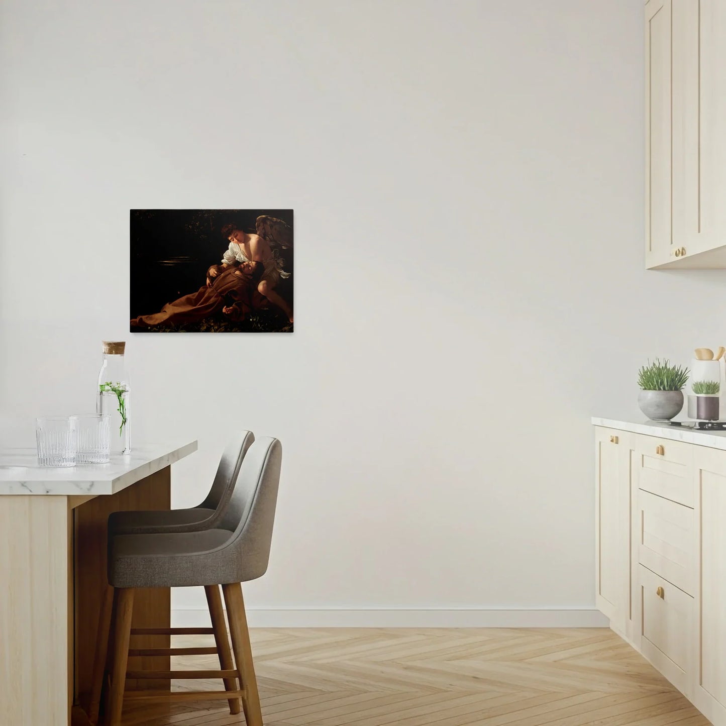 Tablou picturi celebre - Sf. Francisc din Assisi în extaz, Caravaggio - vedere bucatarie