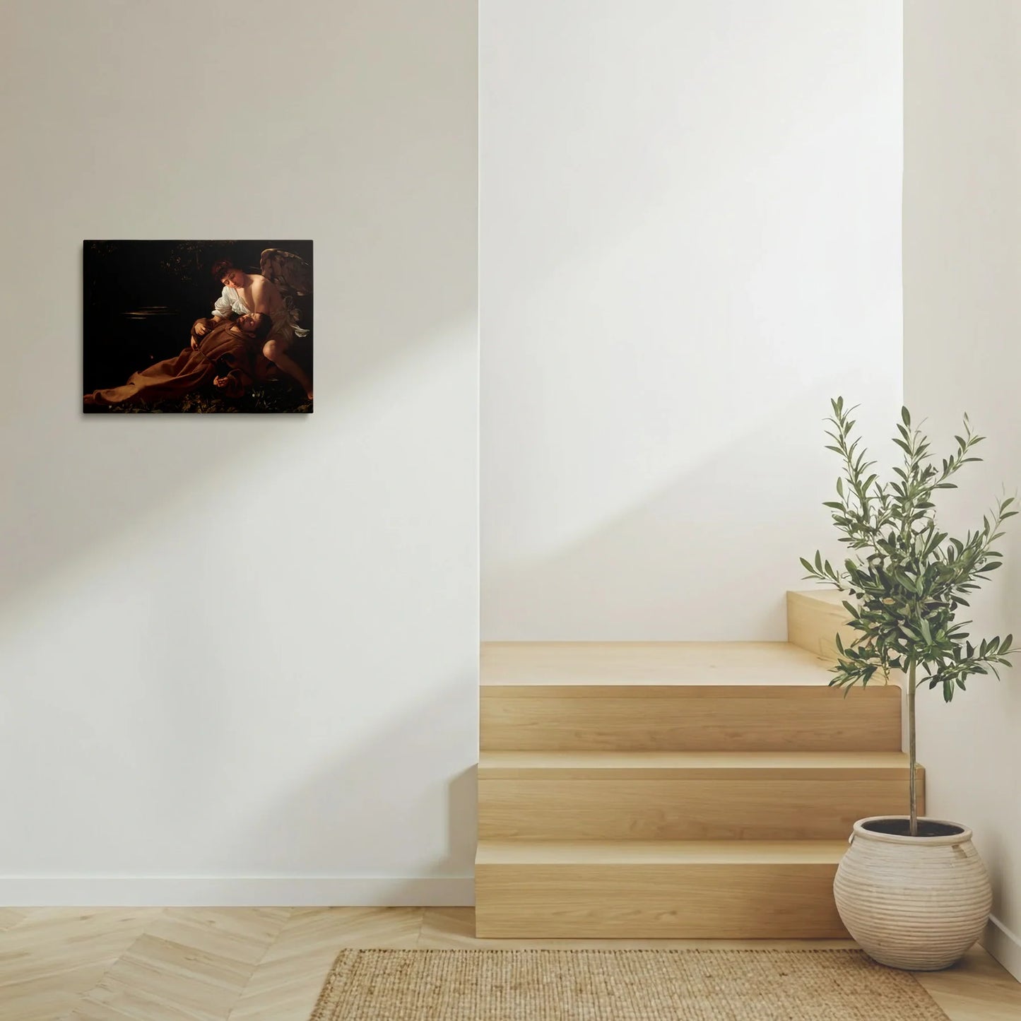 Tablou picturi celebre - Sf. Francisc din Assisi în extaz, Caravaggio - vedere hol