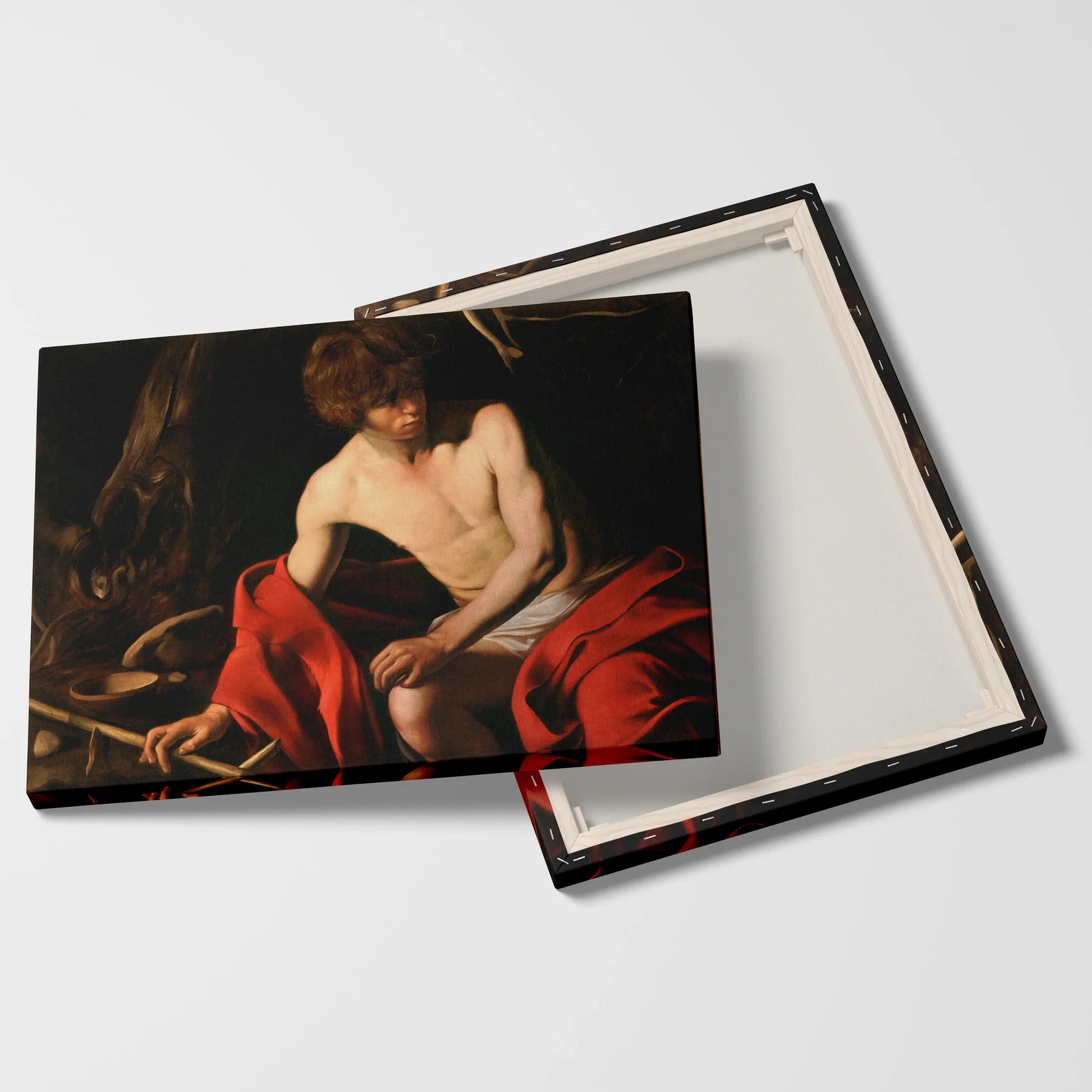 Tablou picturi celebre - Sfântul Ioan Botezătorul, Caravaggio - vedere fata verso