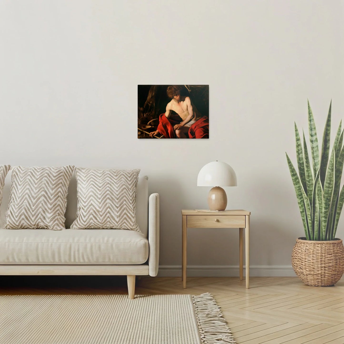 Tablou picturi celebre - Sfântul Ioan Botezătorul, Caravaggio - vedere living
