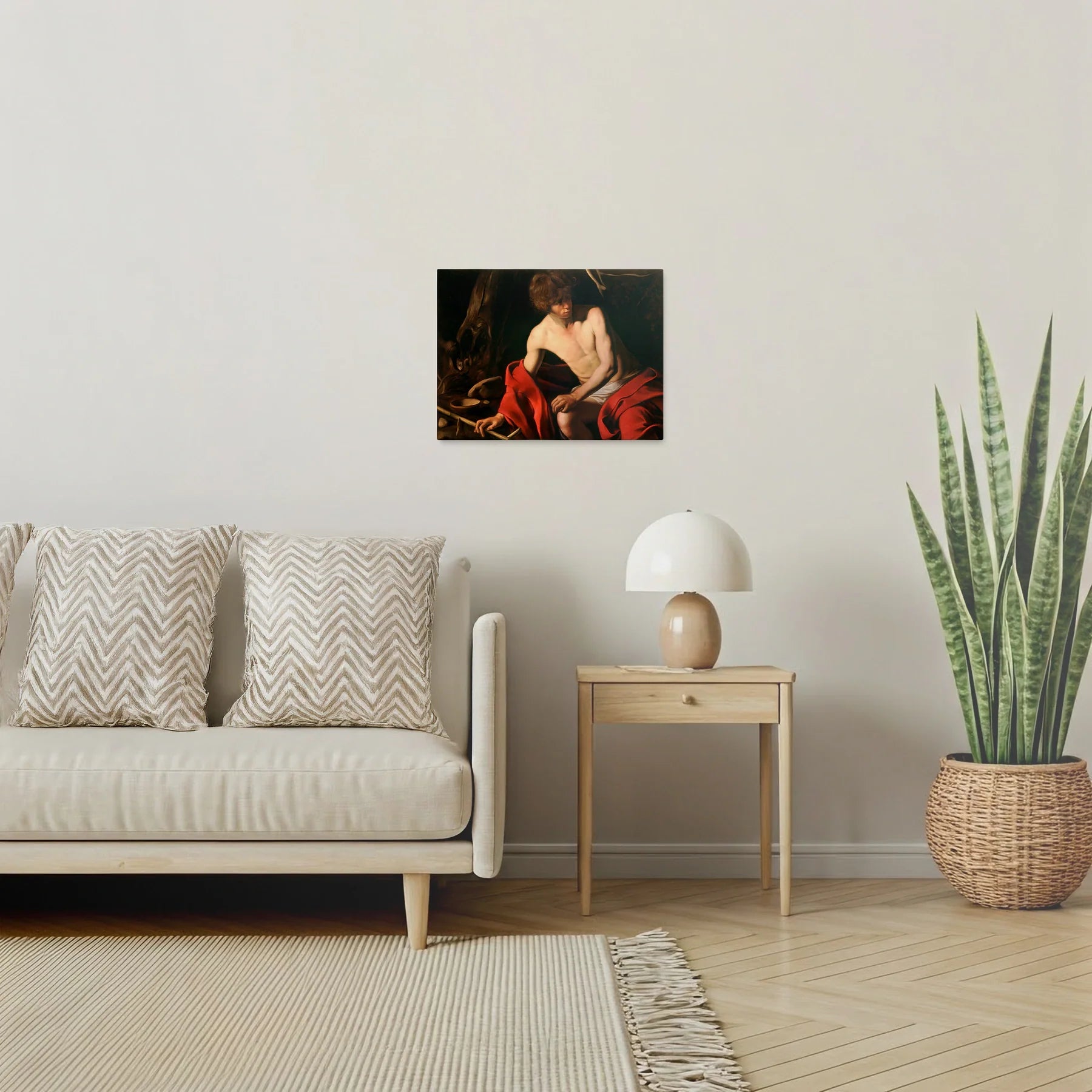 Tablou picturi celebre - Sfântul Ioan Botezătorul, Caravaggio - vedere living
